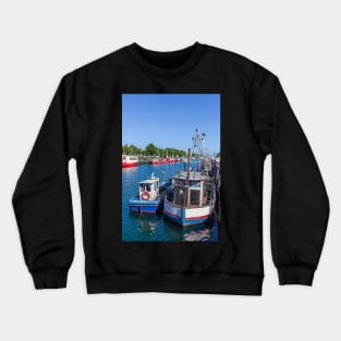 Fishing boats, Alter Strom, Warnemünde, Rostock, Mecklenburg-Western Pomerania Crewneck Sweatshirt